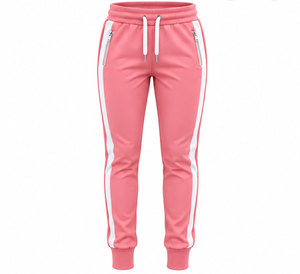 <b>Women's</b> Pink Color 100% Cotton Quick Dry Windproof Lightweight Breathable Winter Casual Tracksuit Set Long Sleeve Zip <b>Jacket</b> - Product Image 5