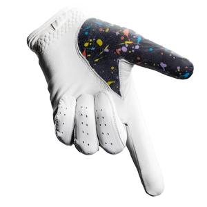 Guante de golf de cuero genuino blanco para mano derecha, antideslizante, con cierre de gancho y bucle, guante deportivo unisex - Product Image 5