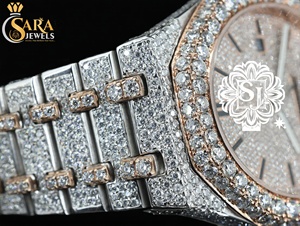 High <b>On</b> Demand Silver Stainless Steel Diamond Watch with Crystal Accents and Durable Metal <b>Strap</b> Available <b>for</b> Export Price - Product Image 3