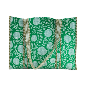 Sac fourre-tout matelassé en coton fait à la main pour femmes Design léger vintage de qualité supérieure avec bandoulière lavable durable pour le voyage - Product Image 1