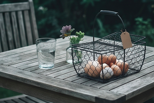 Wrought <b>Iron</b> Egg Storage Basket Square Shape In Black Metal Stylish Kitchen Accessory Storage And Display Rack - Product Image 4