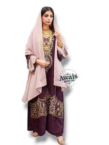 AWAIS HOUSE Kaftan ethnique islamique pour femmes, Caftan marocain à manches longues, Vêtement de festival musulman, Vêtement du Ramadan - Product Image 3