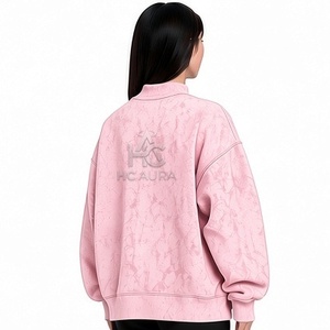 Sudadera Oversize de Felpa/Algodón con Lavado Ácido, Cuello Alto Simulado, Hombros Caídos, Color Negro, Premium, Estilo Urbano de Invierno, Más Vendida - Product Image 5