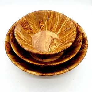 Olive Wood <b>Large</b> Handcrafted End Grain Centre Piece Wooden Salad <b>Bowl</b> - Product Image 1
