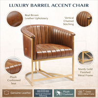 Chaises de salle à manger design avec coussin en cuir véritable et structure en fer, design traditionnel, portables pour la maison, le bureau et le bar à domicile