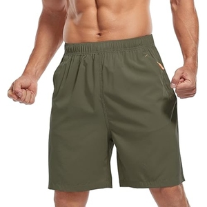<b>Men</b> Red Solid Color Quick Dry Polyester Board <b>Shorts</b> Elastic Waist Casual <b>Bermuda</b> <b>Shorts</b> with Pockets - Product Image 4