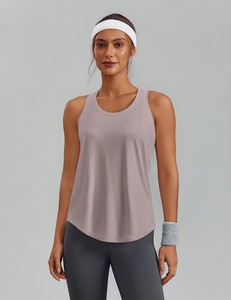 Débardeur Femme Tendance Sans Manches Décontracté Été Doux Extensible Respirant Spandex/Polyester Côtelé Ajusté Uni Tricoté ODM - Product Image 1