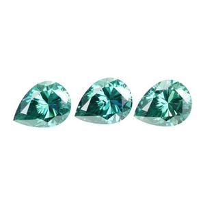 Pierre de Moissanite Verte Taille Poire, Clarté VVS, Alternative au Diamant de Laboratoire, Traitée Thermiquement, Idéale pour la Fabrication de Bijoux, Vente en Gros - Product Image 1