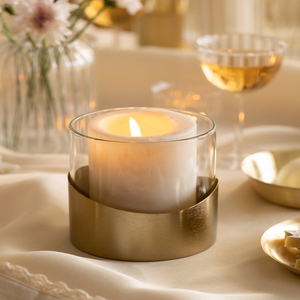 Modern three-tier silver metal candelabra stand with engraved geometric accents. Available at wholesale price. - Product Image 4