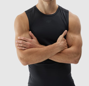 Débardeur de sport côtelé sans manches personnalisé OEM pour hommes, en polyester et élasthanne, idéal pour la course, la gym et le fitness - Product Image 2