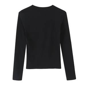 เสื้อยืดแขนยาวทรงเข้ารูปคอกลมสามสีสไตล์มินิมอลสำหรับผู้หญิง PB&ZA คอลเลคชั่นใหม่ ฤดูใบไม้ผลิ 2026 - Product Image 5