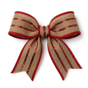 Cinta de Yute Natural de 25 mm de Neelkamal Industries con Franja Metálica Roja, Cinta Decorativa de Arpillera para Envolver Regalos y Empaquetar - Product Image 4