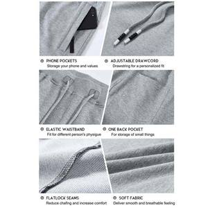 กางเกงขาสั้นผู้ชายสีเทา มีกระเป๋าซิปด้านข้าง เอวยางยืด สวมใส่สบายๆ ในฤดูร้อน ราคาถูก ผลิตจากผ้าฝ้าย - Product Image 6