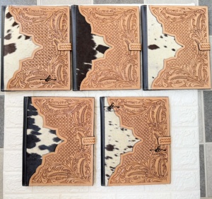 Hand Tooled Leather Business Portfolio Binder Conference File <b>Folders</b> Manufacture Cowhide Document <b>Folder</b> With <b>Card</b> Holder - Product Image 6
