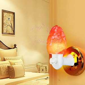 โคมไฟเกลือหิมาลัยคริสตัลพร้อมฐานไม้ โคมไฟเกลือหิมาลัยตกแต่ง - Product Image 5