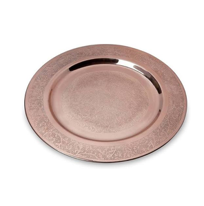 Wood Charger <b>Plate</b> Polished Copper Dinner Charger <b>Plate</b> 100% Pure Copper <b>Decorative</b> Copper Charging <b>Plate</b> - Product Image 3
