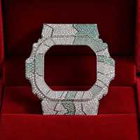 Boîtier de montre DW5600 entièrement serti de diamants Moissanite VVS couleur D, lunette unisexe, accessoires de montre Moissanite, bijoux Hip Hop, cadeau