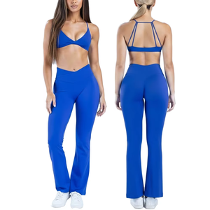 Ensemble de vêtements de sport de yoga écologiques pour femmes grandes tailles, respirant, séchage rapide, fermeture élastique à la taille, motif imprimé - Product Image 6