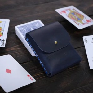 Étui à cartes en cuir véritable, étui de rangement pour cartes, étui pour cartes à jouer, porte-cartes de poker, étui en cuir pour jeu de cartes - Product Image 5