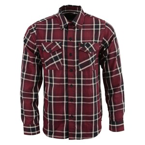 Chemise en flanelle à carreaux écossais rouge pour homme, style bûcheron classique, manches longues, double poche, vêtement de travail extérieur, personnalisable avec marque privée - Product Image 5