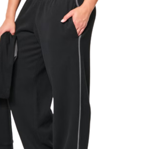 Women <b>Black</b> Wide Leg Fleece Sweatpants Elastic Waist Loose Fit Casual Winter Lounge <b>Trousers</b> <b>with</b> Side <b>Pockets</b> - Product Image 6