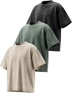 เสื้อยืดผู้ชายผ้าฝ้ายแท้ 100% หนัก 180 กรัม เนื้อผ้านุ่มสบายผิว สไตล์วินเทจ ล้างสีแบบแอซิดวอช ทรงหลวมไหล่ตก รับผลิตแบบ OEM พิมพ์ลายตามสั่ง - Product Image 4
