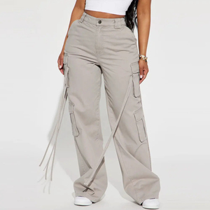 Pantalon de jogging décontracté personnalisé pour femme, multi-poches, pour fitness, course à pied, randonnée, haute qualité, respirant, polyester/coton, tendance - Product Image 3