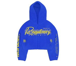 Sudadera con capucha TAHAD 2026 personalizada con lavado ácido para hombre, de felpa francesa gruesa, con cremallera, efecto desgastado por el sol, con pedrería y parche aplicado, estilo urbano. - Product Image 3