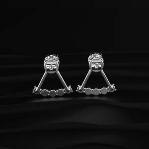 Round Cut Moissanite Detachable Halo <b>Earrings</b> 3 TCW Colorless VVS 14K Gold 2 Way Wear Screw <b>Back</b> Solitaire Jewelry Gift - Product Image 5