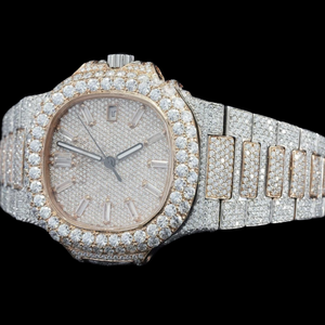 Reloj de Diseño de Alta Gama con Diamantes de Cuarzo, Unisex, Redondo, con Moissanita, Totalmente Cubierto de Diamantes, con Fecha Automática, Estilo Hip Hop - Product Image 5