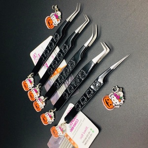 Pinzas para Extensión de Pestañas con Diseño de Gatito, Pinzas de Acero Inoxidable, Pinzas Planas Sostenibles con Logotipo, Embalaje de Visón - Product Image 5