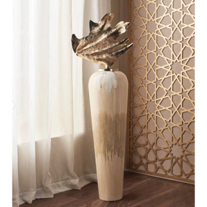 Vase de sol moderne de luxe en feuille d'or, grande sculpture décorative en métal pour salon, hall d'hôtel, décoration intérieure - Product Image 4
