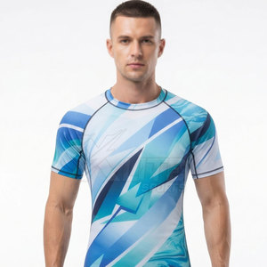 T-shirt de compression pour homme, coupe ajustée, séchage rapide, respirant, idéal pour la course, la gym, l'exercice et les activités sportives - Product Image 4