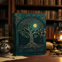 Carnet de prières Wiccan vintage fait main en cuir à couverture rigide avec fermoir à cadenas, 100 feuilles, pour fournitures de sorcellerie antique