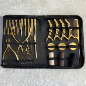 Herramientas para Extensiones de Cabello Negro: Alicates de Acero Inoxidable, Pinzas para Cabello, Peine de Hilo, Tijeras, Micro Anillos, Aplicador y Removedor de Cuentas Personalizables - Product Image 2