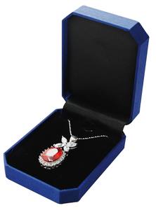 Caja Organizadora de Joyas con Cinta Rectangular Grande, Cubierta de Terciopelo Satinado y Base de Papel Impreso, 69x94x32mm - Product Image 2