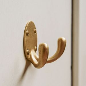 Traditional Brass <b>Wall</b> Hooks Vintage Decorative Organizer Strong <b>Wall</b> Mounted <b>Rack</b> <b>For</b> Hallway Utility Room Storage - Product Image 4