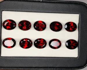 Pierre précieuse naturelle en grenat ovale facetté, pierre non montée pour la création de bijoux, bagues, pendentifs, boucles d'oreilles, cristal rouge foncé - Product Image 3