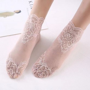 Women's Mid <b>Tube</b> Lace <b>Japanese</b> Mesh Socks 3/5 Pairs See-Through Lace Mesh Design - Product Image 1