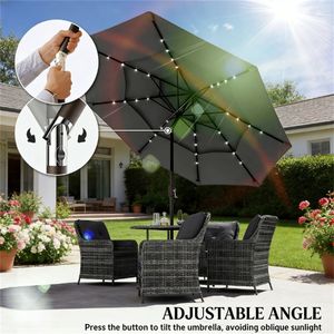 Ombrellone da Esterno Nero per Terrazzo, Giardino e Cortile con Base di Qualità Inclusa - Product Image 4