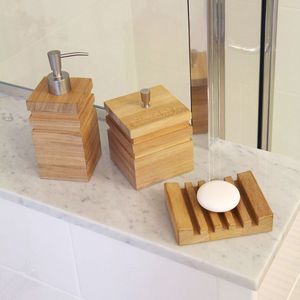 Support de rangement en bois massif pour savon de salle de bain, porte-accessoires de toilette et support de vaisselle - Product Image 3