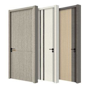 Puerta Interior de Madera Sólida con Acabado de Chapa de PVC de Madera Natural, Diseño Personalizado, Impermeable, Moderna, para Apartamento - Product Image 1