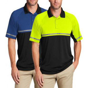 High Visibility Reflective Stripe Working Safety Polo <b>Shirts</b> Construction Engineer Short Sleeve Hi-Vis Security Polo <b>Shirts</b> - Product Image 4