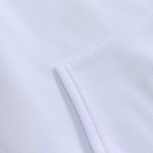 Sweat-shirt à capuche blanc pour homme, coupe classique, tricoté, décontracté, pour l'automne, 100% coton, couleur unie, tissu en molleton français - Product Image 6