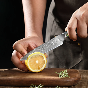 Professional Damascus Chef <b>Knife</b> <b>Set</b> 7-Piece Resin Handle Handmade Razor <b>Sharp</b> Ambidextrous Sustainable <b>Knives</b> OEM Wholesale - Product Image 3
