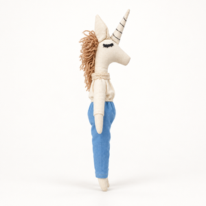 Peluche Cheval Doux en Coton à Longues Cornes avec Vêtements, Jouet en Tissu pour Enfants, Cadeau d'Anniversaire, Décoration de Chambre - Product Image 3