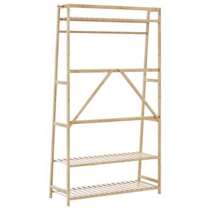 Porte-vêtements en bambou naturel à suspendre sur la porte, dimensions 43,3x15,7x70,9 pouces, porte-vêtements en bambou - Product Image 5