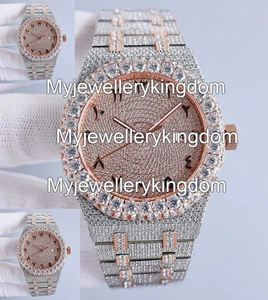 Luxury Men's Full Iced Out Mechanical Moissanite & Stainless Steel Round <b>Case</b> <b>Watch</b> with 10 Bar Water Resistance - Product Image 5