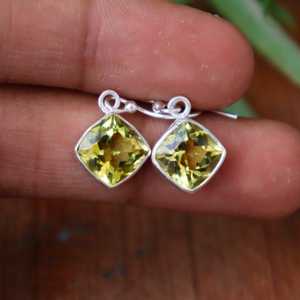 Pendientes de Peridoto Verde al por Mayor, Plata de Ley 925, Corte Cojín, Piedras Preciosas, Pendientes Colgantes Hechos a Mano, Joyería para Mujer - Product Image 6
