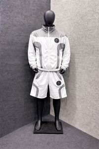 Custom Spring Satin Sweatsuits Windbreaker 2-Piece <b>Shorts</b> Set Patchwork Rhinestones Baggy Tracksuits Men Nylon Hoodie <b>Shorts</b> - Product Image 4